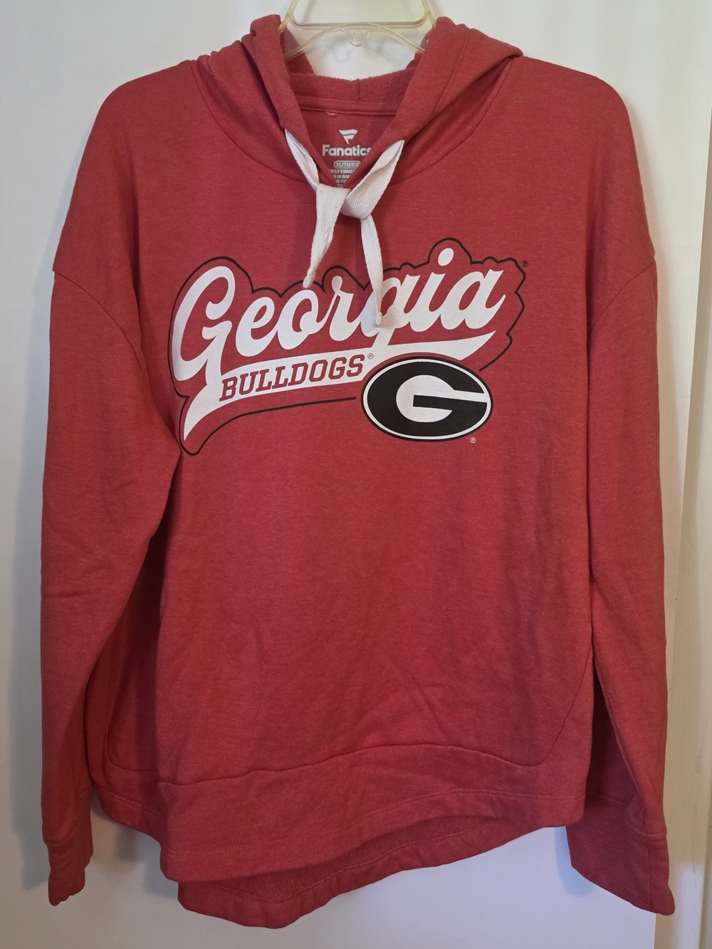 Fanatics Georgia Bulldogs Women's XL Pullover Hoodie Red Side Slit High Low Hem